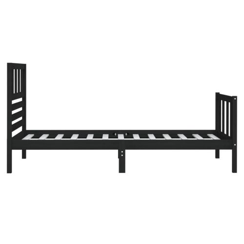 рамка за легло черна 75x190 см Small Single дърво масив