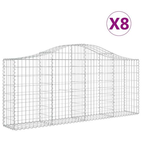Габионни кошници арка 8 бр 200x30x80/100 см поцинковано желязо