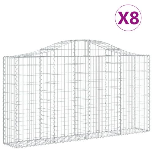 Габионни кошници арка 8 бр 200x30x100/120 см поцинковано желязо