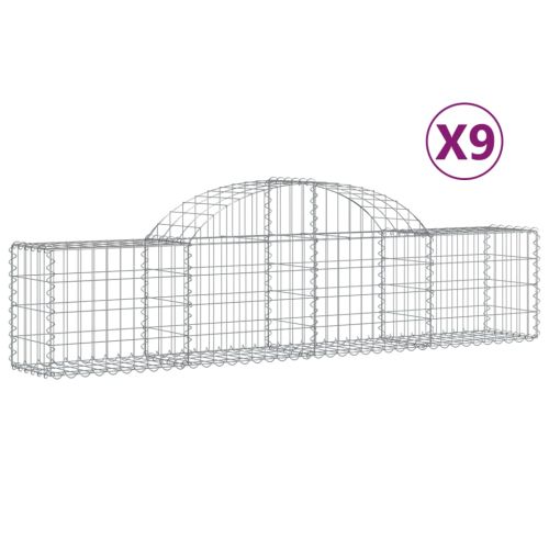 Габионни кошници арка 9 бр 200x30x40/60 см поцинковано желязо