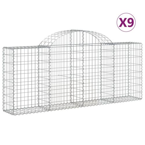Габионни кошници арка 9 бр 200x30x80/100 см поцинковано желязо