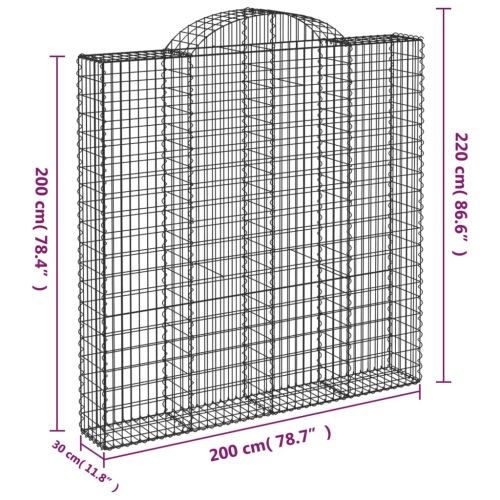 Габионни кошници арка 2 бр 200x30x200/220 см поцинковано желязо