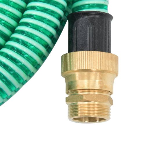 Смукателен маркуч с месингови съединители зелен 1,1" 25 м PVC