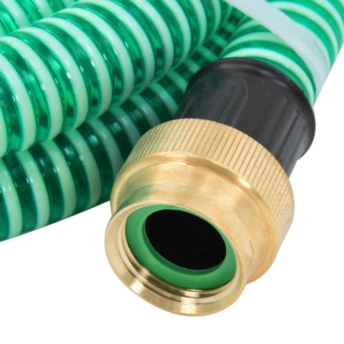 Смукателен маркуч с месингови съединители зелен 1,1" 20 м PVC