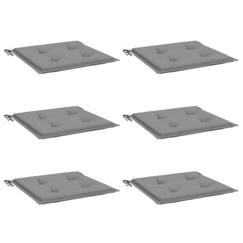 Възглавници за столове 6 бр сиви 50x50x4 см Оксфорд плат