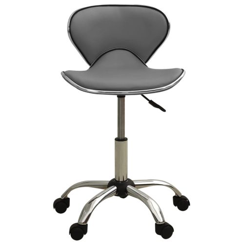 323678 Salon Spa Stool Grey Faux Leather