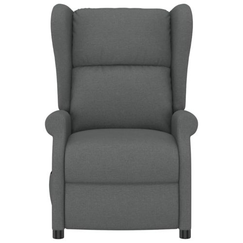 Wingback електрически реклайнер стол, тъмносив, текстил