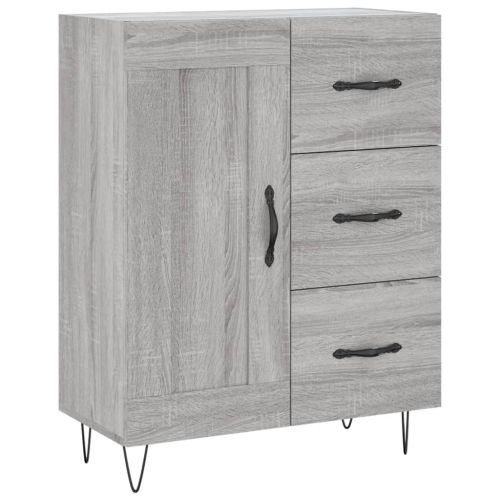 Висок шкаф, сив сонома, 69,5x34x180 см, инженерно дърво