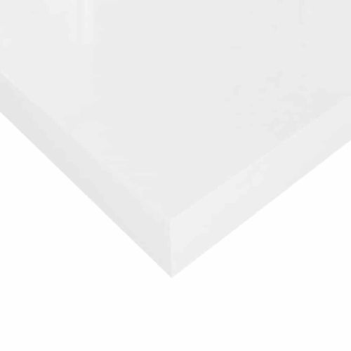 Окачени стенни рафтове, 2 бр, бял гланц, 90x23,5x3,8 см, МДФ