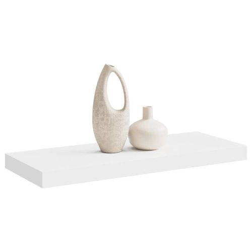 Окачен стенен рафт, бял, 60x23,5x3,8 см, МДФ