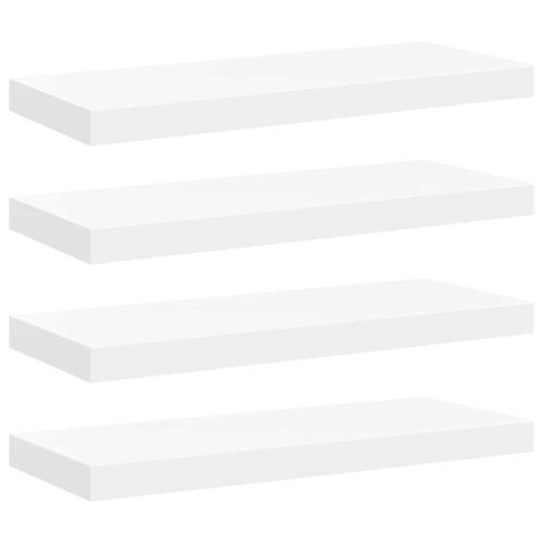 Окачени стенни рафтове, 4 бр, бели, 60x23,5x3,8 см, МДФ