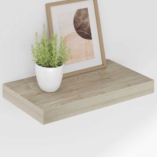 Окачени стенни рафтове, 4 бр, дъб, 40x23x3,8 см, МДФ