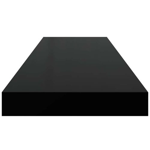 Окачени стенни рафтове, 4 бр, черен гланц, 80x23,5x3,8 см, МДФ