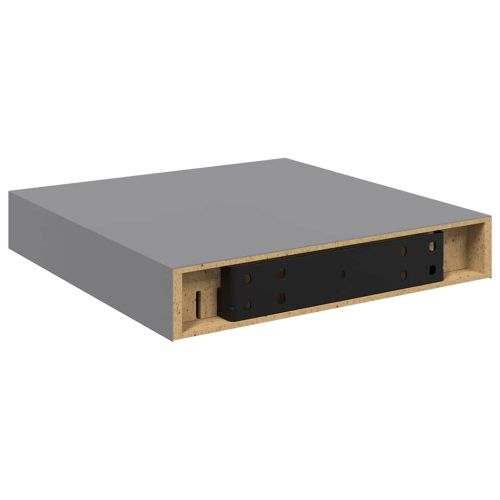 Окачени стенни рафтове, 2 бр, сиви, 23x23,5x3,8 см, МДФ