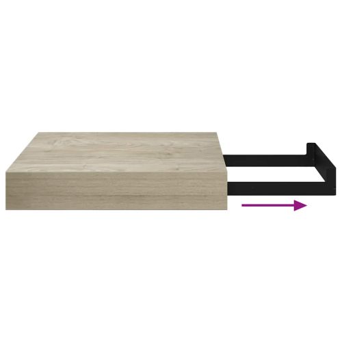 Окачени стенни рафтове, 2 бр, дъб, 23x23,5x3,8 см, МДФ
