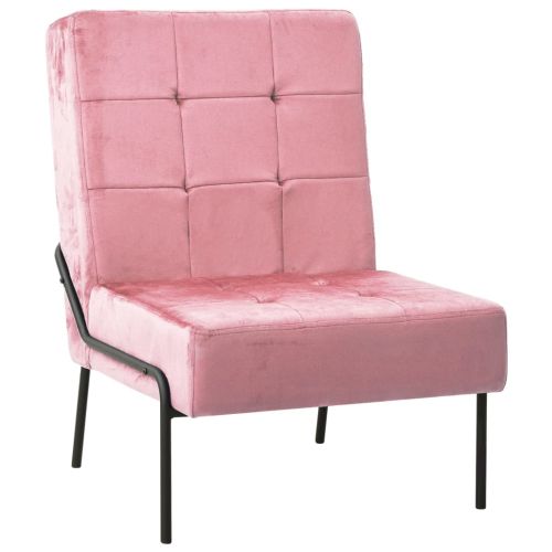 Стол за релаксация, 65x79x87 см, розов, кадифе