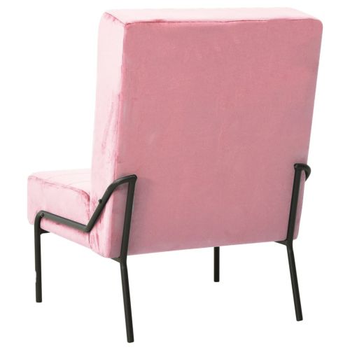Стол за релаксация, 65x79x87 см, розов, кадифе