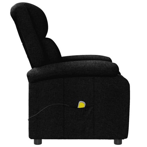 Wingback масажен стол, черен, текстил