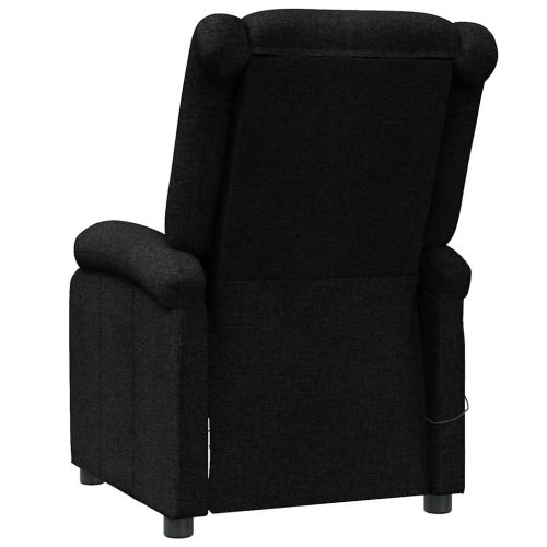 Wingback масажен стол, черен, текстил
