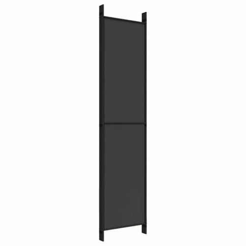 Параван за стая, 5 панела, черен, 250x220 см, текстил