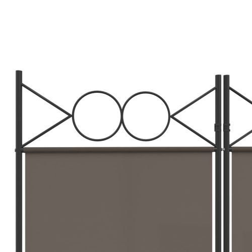 Параван за стая, 6 панела, антрацит, 240x200 cм, текстил