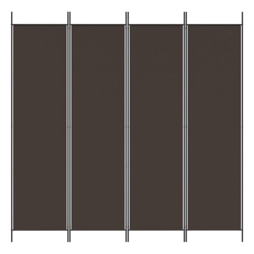 Параван за стая, 4 панела, кафяв, 200x200 см, плат