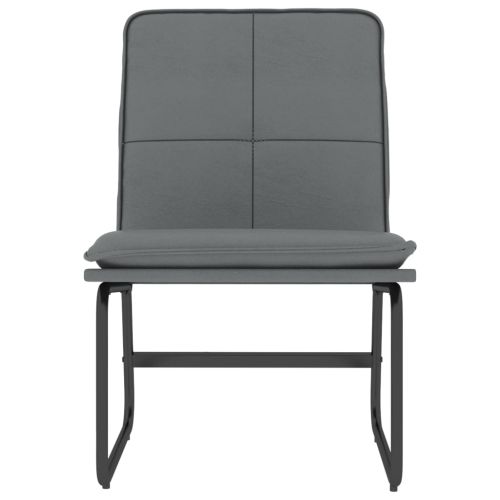 Стол шезлонг, сив, 54x75x76 см, изкуствена кожа