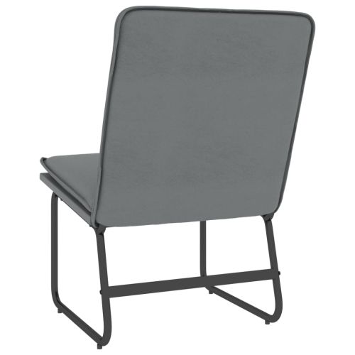 Стол шезлонг, сив, 54x75x76 см, изкуствена кожа