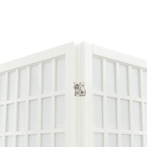 Параван за стая, 4 панела, в японски стил, 160x170 cм, бял