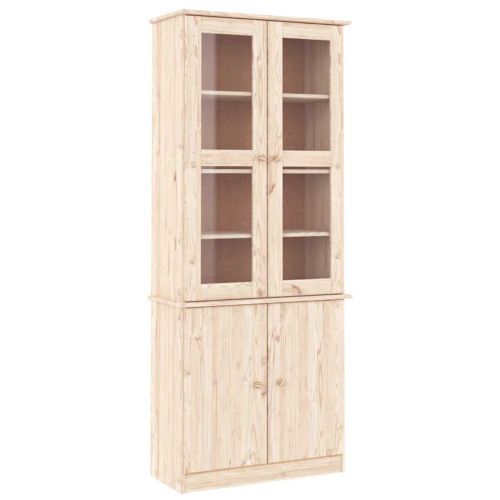 Шкаф витрина ALTA, 77x35x186,5 см, бор масив