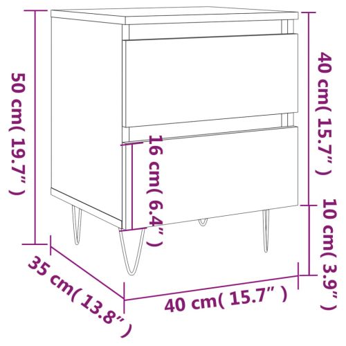 Нощно шкафче сив сонома 40x35x50 см инженерно дърво