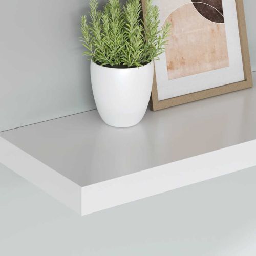 Окачени стенни рафтове, 2 бр, бели, 90x23,5x3,8 см, МДФ