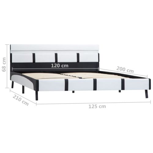 Рамка за легло с LED, бяла, изкуствена кожа, 120x200 cм