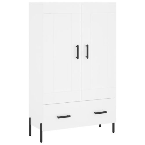 Висок шкаф, бял, 69,5x31x115 см, инженерно дърво
