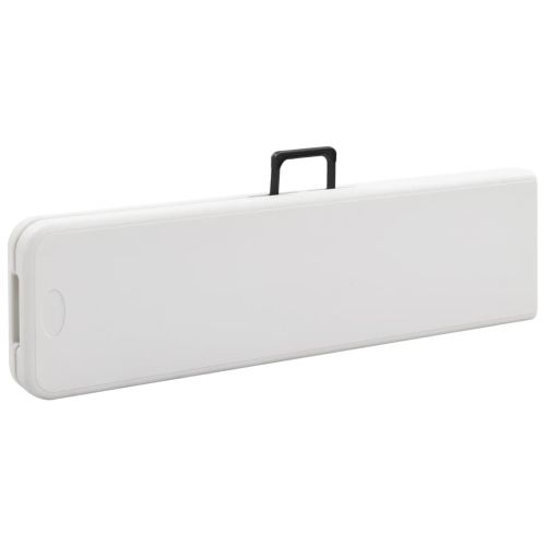 Сгъваеми градински пейки, 2 бр, 180 см, HDPE, бели