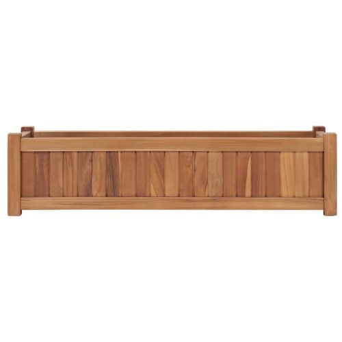 Повдигната леха, 100x30x25 см, тиково дърво масив