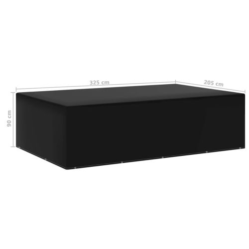 Покривало за градински мебели 12 капси 205x325x90 см