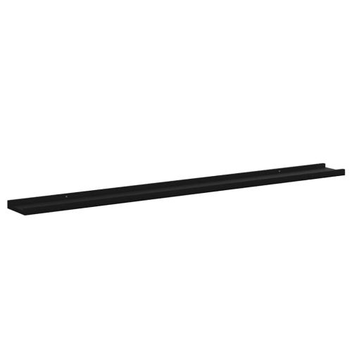 Стенни рафтове, 2 бр, черни, 115x9x3 см
