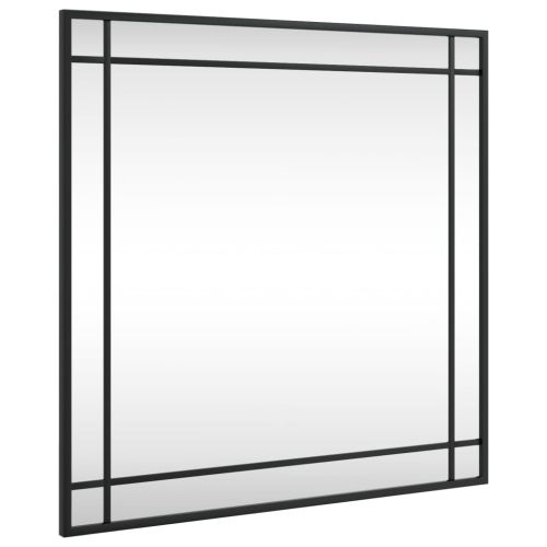 Стенно огледало, черно, 60x60 см, квадратно, желязо