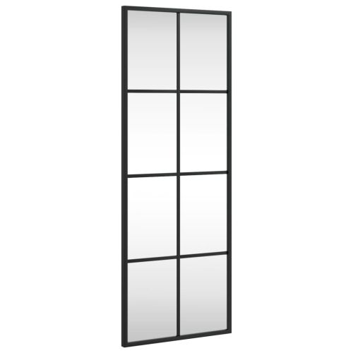 Стенно огледало, черно, 30x80 см, правоъгълно, желязо