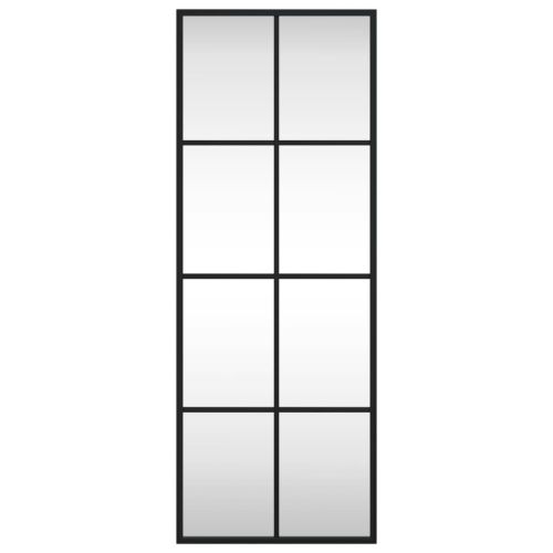 Стенно огледало, черно, 30x80 см, правоъгълно, желязо