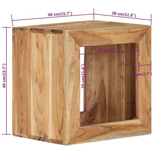 Табуретка 40x30x40 см масивно дърво акация