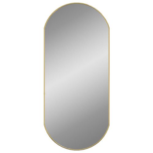 Стенно огледало златисто 90x40 см овално