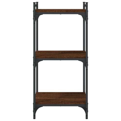 Библиотека 3 рафта кафяв дъб 40x30x86 см инженерно дърво