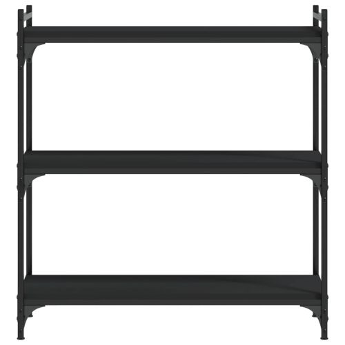 Библиотека 3 рафта черна 80x30x86 см инженерно дърво