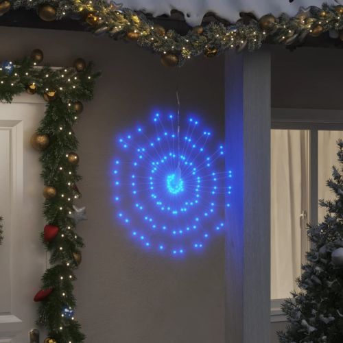 Коледни звездни светлини 140 LED 8 бр синьо 17 см