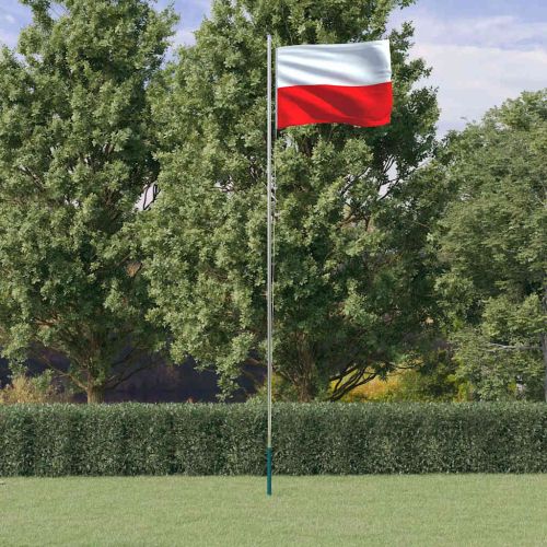 Флаг на Полша и стълб 6,08 м алуминий