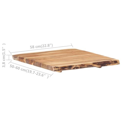 Плот за маса, акациево дърво масив, 58x(50-60)x3,8 cм