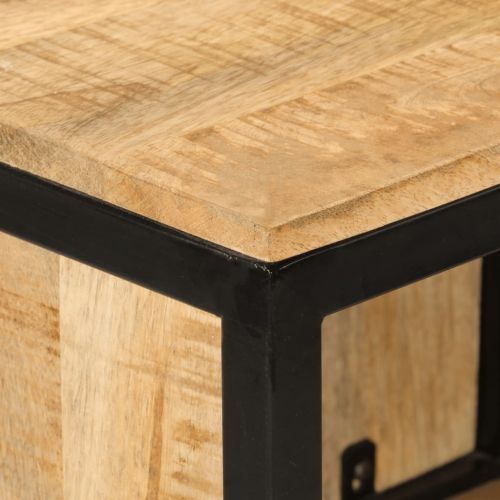 Шкаф за баня 40x27x90 см мангово дърво масив и желязо