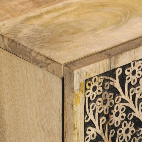 Страничен шкаф 90x33x75 см манго масивно дърво